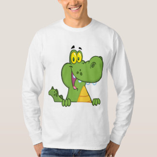 Aligator Or Crocodile Over A Sign T-Shirt