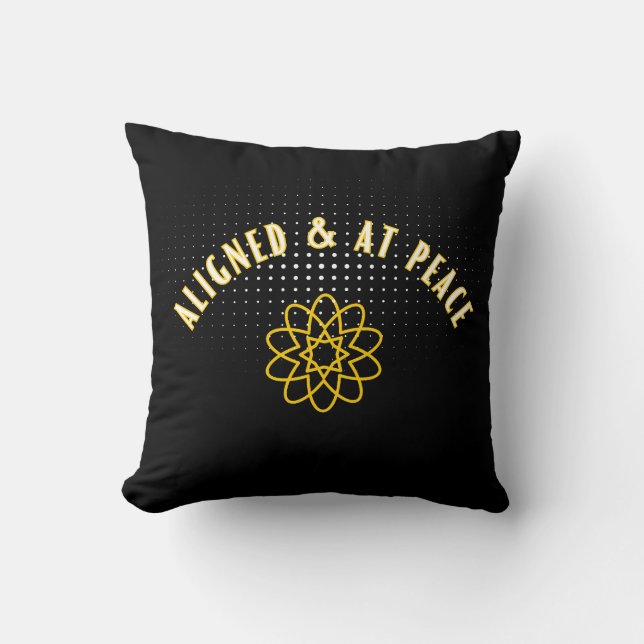 Aligned & At Peace Calm Energy Sacred Geometry Throw Pillow (Front)