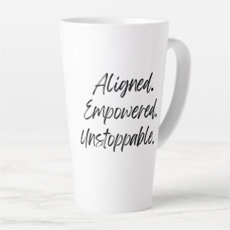 Aligned. Empowered. Unstoppable. Latte Mug