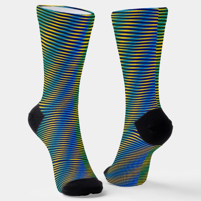 Aligned Energy | Abstract Pattern Crew Socks (Angled)