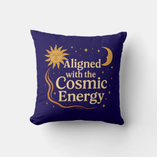 Aligned with the Cosmic Energy Boho Celestial Throw Pillow