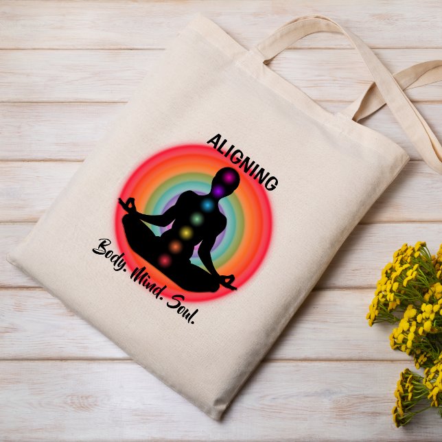 Aligning Body Mind Soul Yoga Tote Bag (Creator Uploaded)