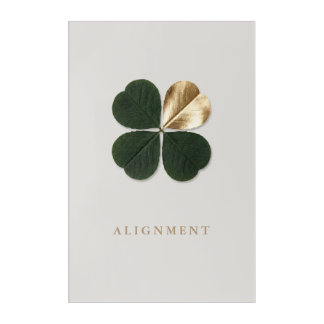 Alignment Gold Clover Modern Minimalist Wall Art