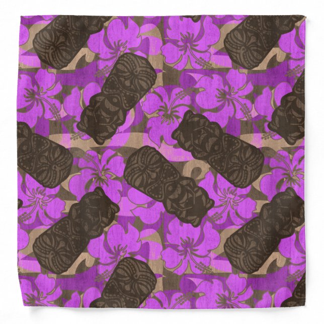 Ali'i Refuge Hawaiian Hibiscus Tiki Bandana (Front)