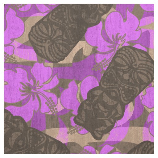 Ali'i Refuge Hawaiian Hibiscus Tiki Fabric