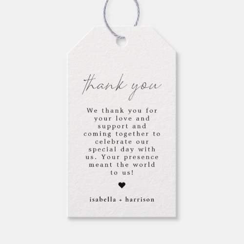 ALINA Elegant Minimalist Modern Thank You Gift Tags