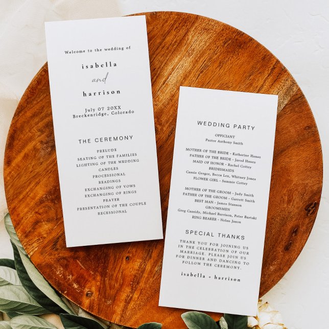 ALINA Minimalist Elegant Long Wedding Program (Creator Uploaded)