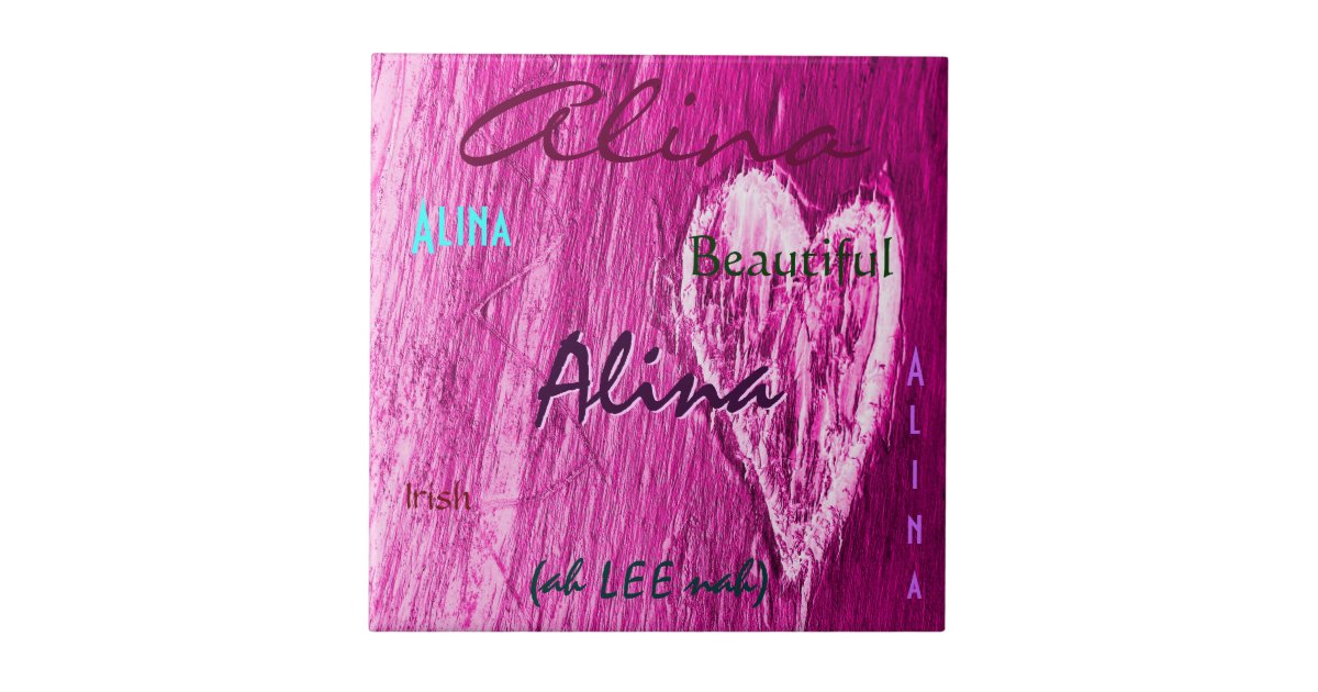 Alina Name Irish Meaning with Light Pink Heart Ceramic ...