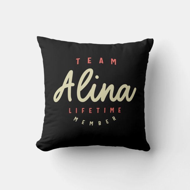 Alina Name Personalized Birthday Name Alina Throw Pillow (Front)