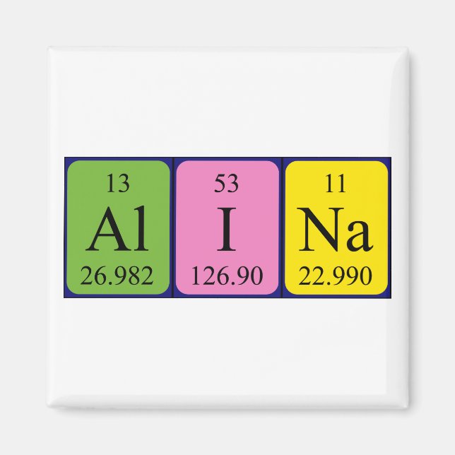 Alina periodic table name magnet (Front)