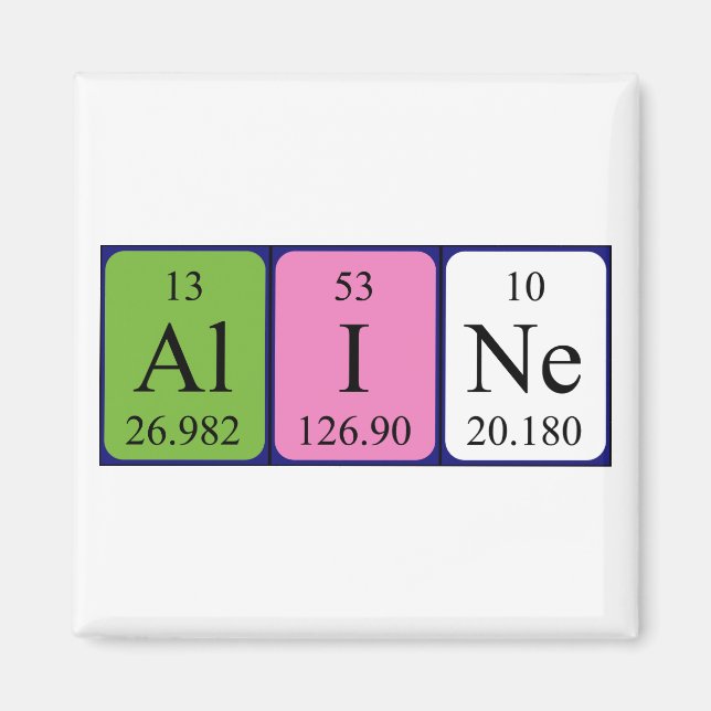 Aline periodic table name magnet (Front)