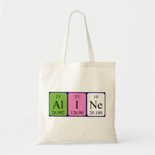 Aline periodic table name tote bag
