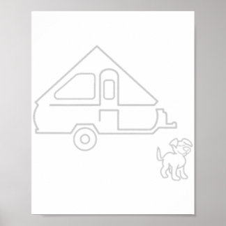 Aliner Travel Trailer A-frame Camper with Dog Poster