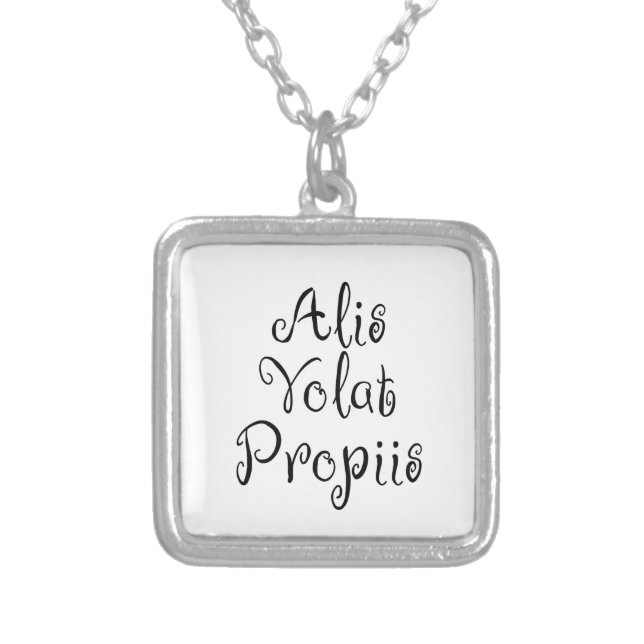 Alis Volat Propiis Silver Plated Necklace (Front)