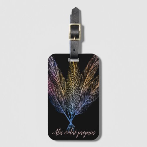 Alis volat propriis she flies with her own wings luggage tag