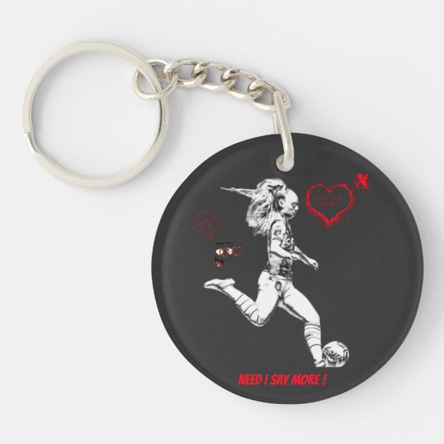 ALISHA LEHMANN WOMEN'S PRO FOOTBALL PLAYER T-Shirt Keychain (Front)