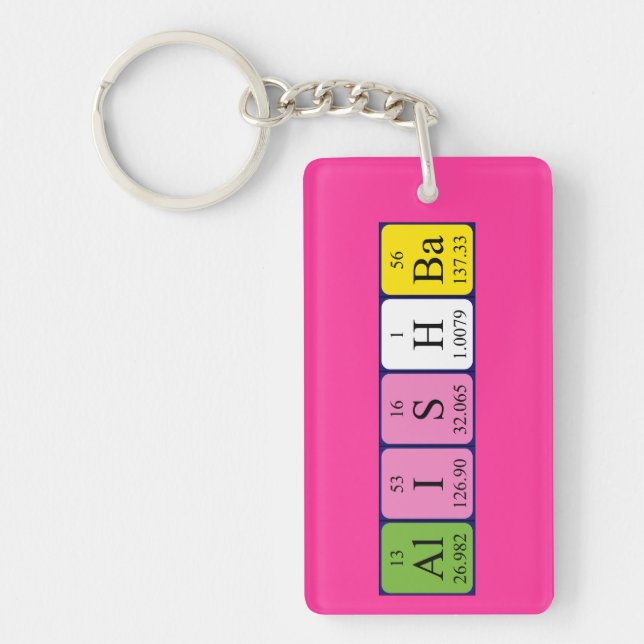 Alishba periodic table name keyring (Front)