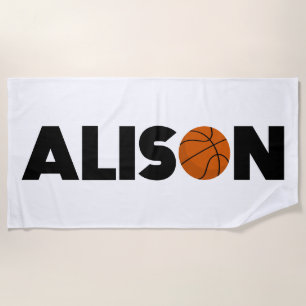 Alison Basketball Beach Towel