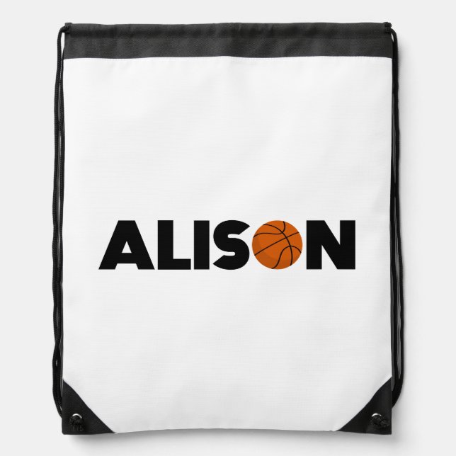 Alison Basketball Drawstring Bag (Front)