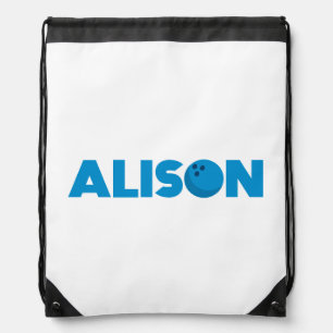 Alison bowling drawstring bag