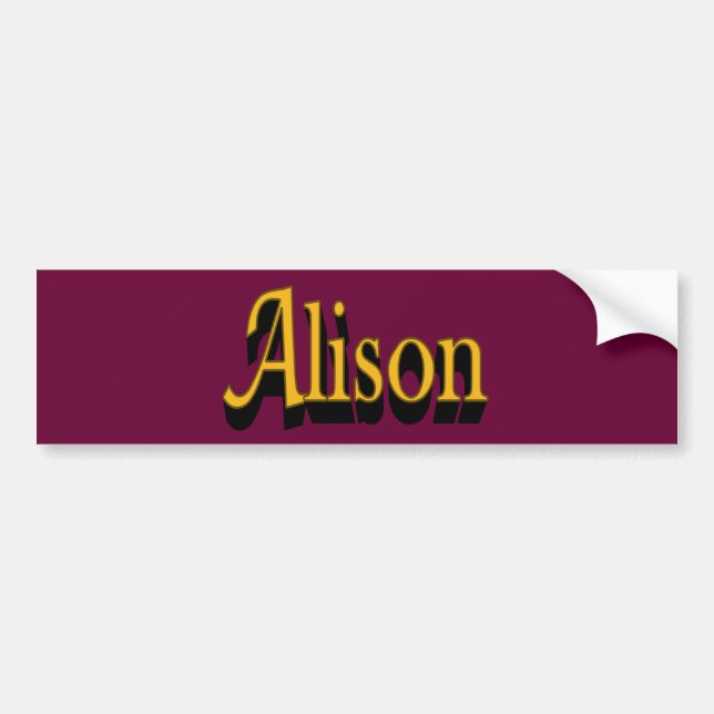 Alison Bumper Sticker (Front)
