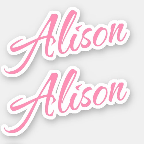 Alison Decorative Name in Pink x2 Sticker