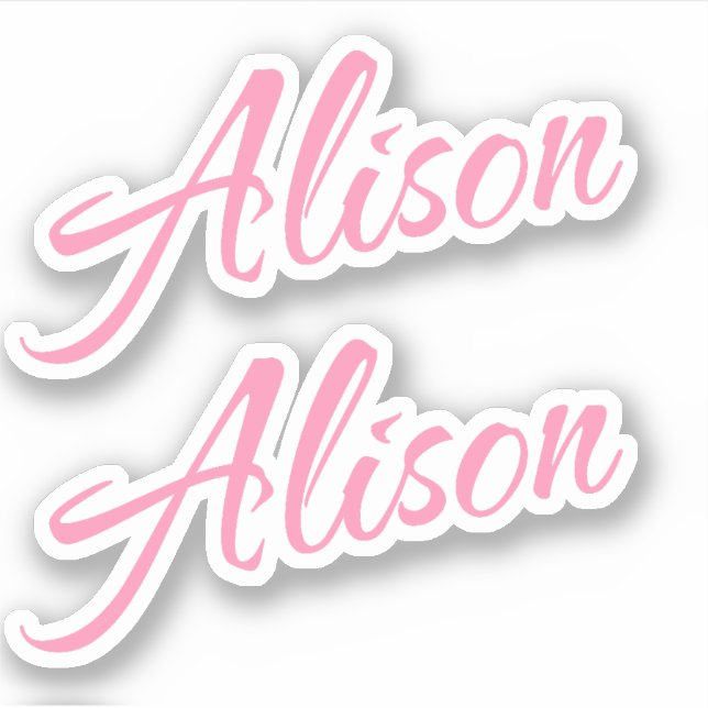 Alison Decorative Name in Pink x2 Sticker (Front)
