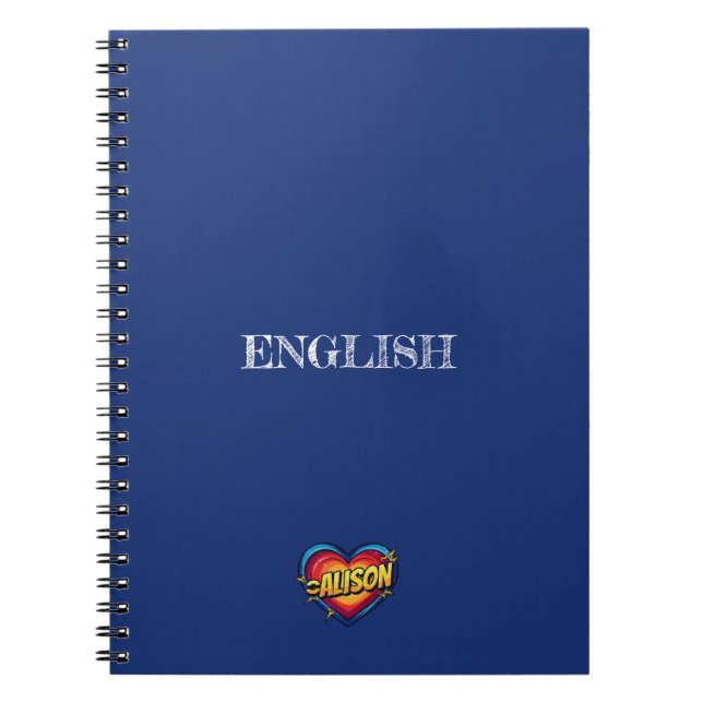 Alison Heart Blue Notebook (Front)
