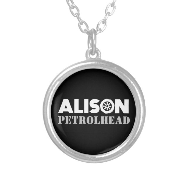 Alison Petrol Head Silver Plated Necklace (Front)