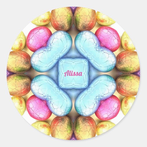 ALISSA  EASTER  WOW Pretty Eggs Easter Giving  Classic Round Sticker