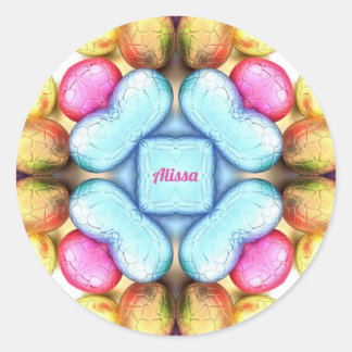 ALISSA ~ EASTER ~ WOW! Pretty Eggs Easter Giving ~ Classic Round Sticker