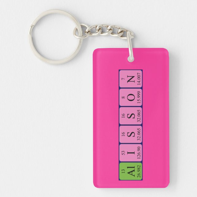 Alisson periodic table name keyring (Front)