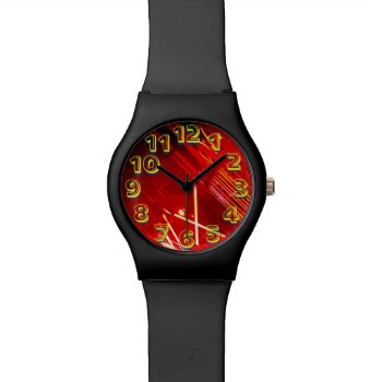 Alistra Cyber Punk Neon Rave Burning Red Watch by Luxzuria at Zazzle