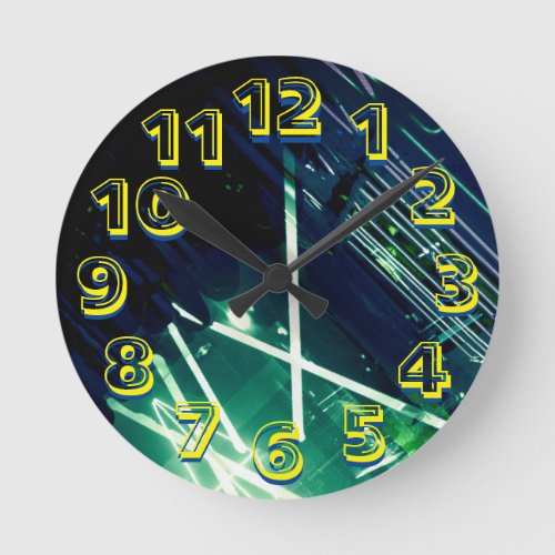 Alistra Electronic Cyber Punk Neon Cyber Green Round Clock