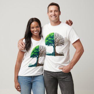 Alive and Dead Tree Design T-Shirt