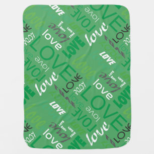 Alive Green Gallery Love Words Art Baby Blanket