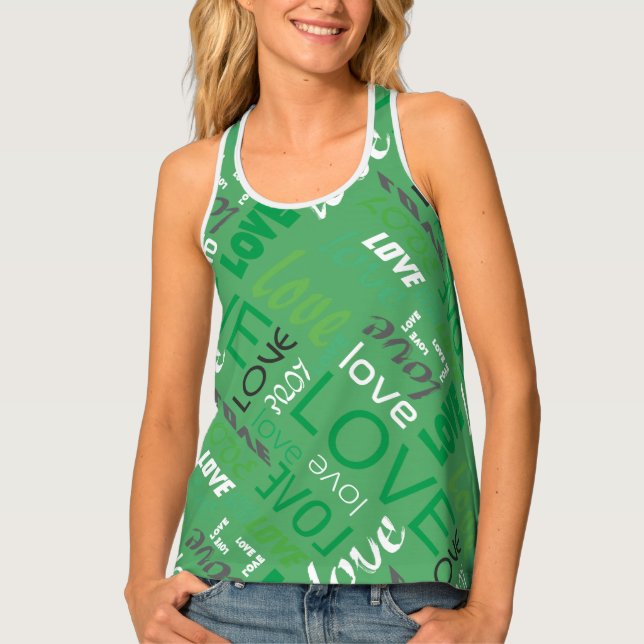 Alive Green Gallery Love Words Art Tank Top (Front)