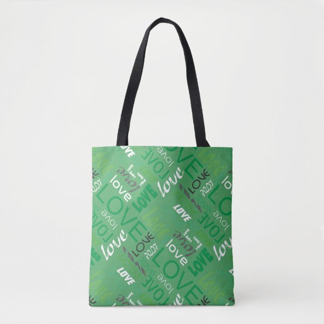 Alive Green Gallery Love Words Art Tote Bag (Front)