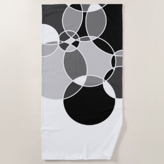 Alive Grey Geometric Overlapped Circles Beach Towel