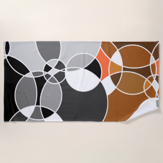 Alive Grey Geometric Overlapped Circles Beach Towel