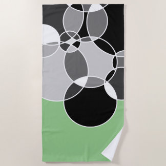 Alive Grey Geometric Overlapped Circles Beach Towel