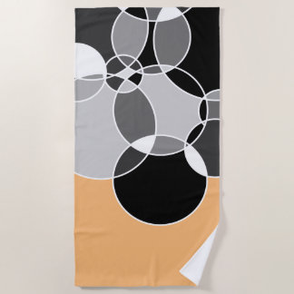 Alive Grey Geometric Overlapped Circles Beach Towel