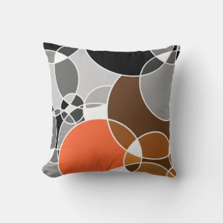 Alive Grey Geometric Overlapped Circles Throw Pillow