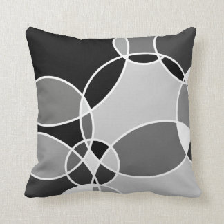 Alive Grey Geometric Overlapped Circles Throw Pillow
