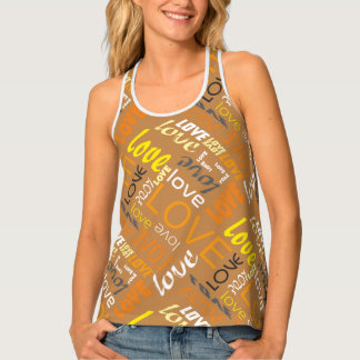 Alive Orange Gallery Love Words Art Tank Top