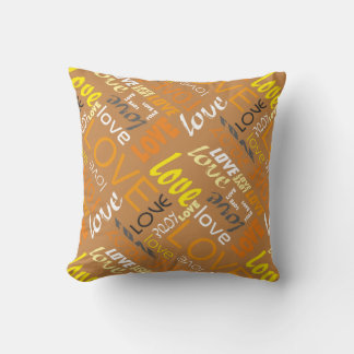 Alive Orange Gallery Love Words Art Throw Pillow