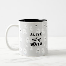 Alive out of Spite with cute ghosts Mug
