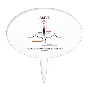 Alive The Condition Of My Existence (ECG/EKG) Cake Topper
