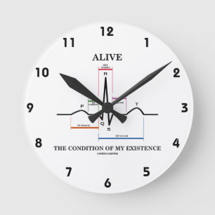 Alive The Condition Of My Existence (ECG/EKG) Round Clock