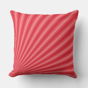 Alizarin crimson Color Stripe Funky Pattern Throw Pillow